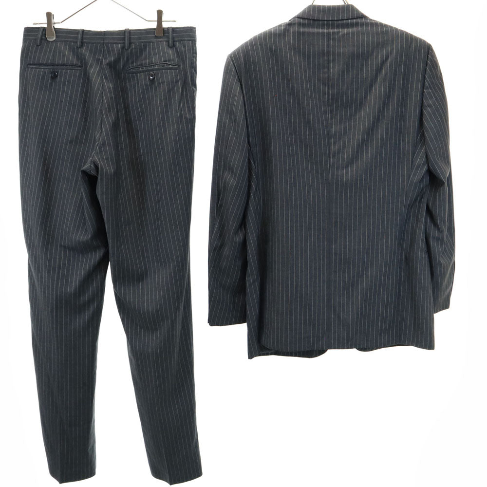 アルマーニコレッツォーニ イタリア製 ピンストライプ スーツ 上下 セットアップ 48 チャコールグレー ARMANI COLLEZIONI メンズ