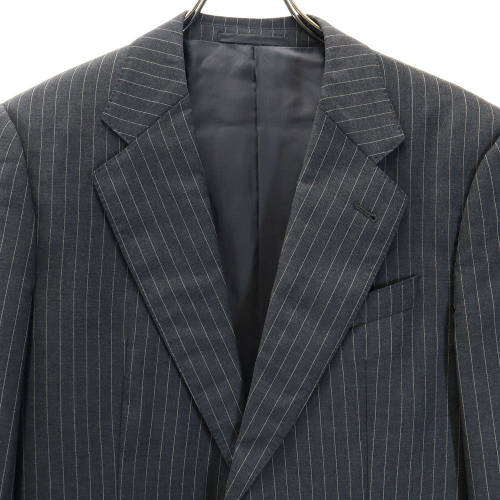 アルマーニコレッツォーニ イタリア製 ピンストライプ スーツ 上下 セットアップ 48 チャコールグレー ARMANI COLLEZIONI メンズ
