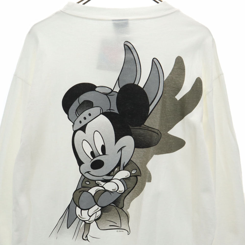 SHERRY’S シェリーズ 90s ディズニー USA製 オールド デッドストック バックプリント ミッキーマウス 長袖 Tシャツ L ホワイト系 ロンT タグ付き メンズ