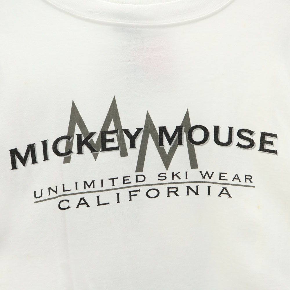 SHERRY’S シェリーズ 90s ディズニー USA製 オールド デッドストック バックプリント ミッキーマウス 長袖 Tシャツ L ホワイト系 ロンT タグ付き メンズ