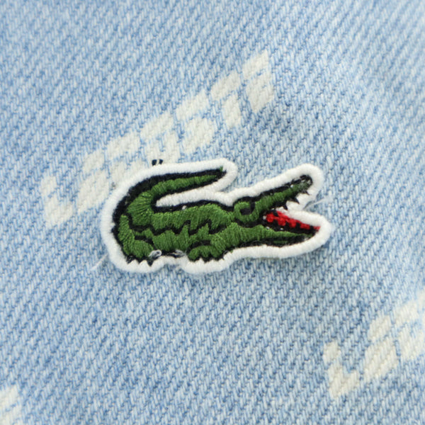 ラコステライブ 総ロゴ デニムジャケット L アイスブルー LACOSTE L!VE ブルゾン ユニセックス メンズ