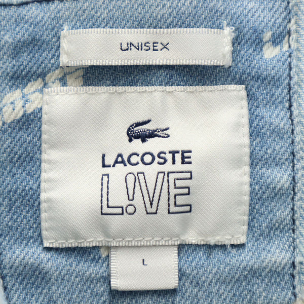 ラコステライブ 総ロゴ デニムジャケット L アイスブルー LACOSTE L!VE ブルゾン ユニセックス メンズ