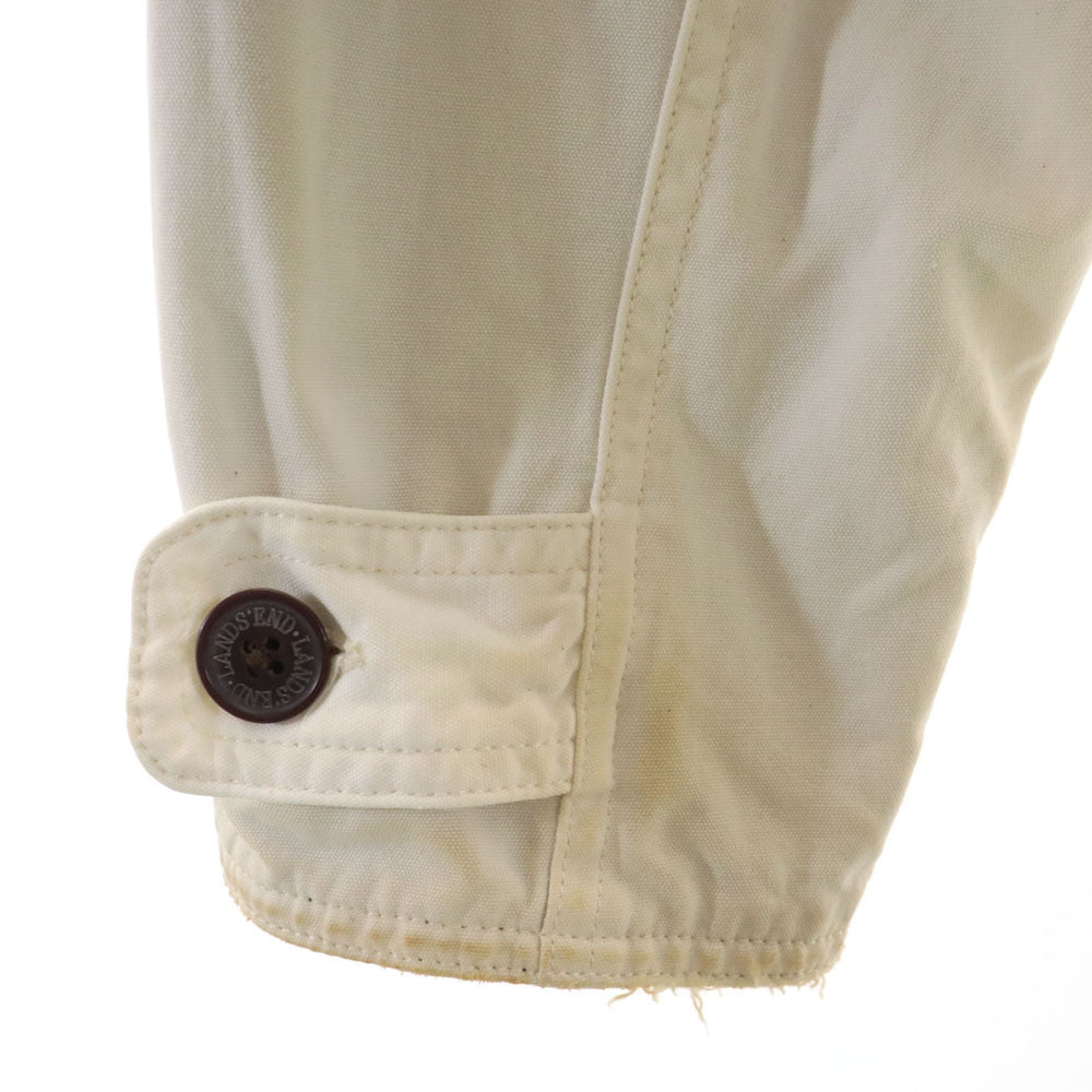 LANDS' END ランズエンド 90s オールド 長袖 ジャケット S ホワイト系 裏チェック レディース