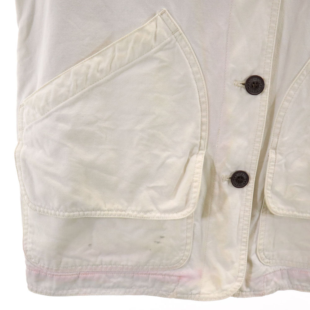 LANDS' END ランズエンド 90s オールド 長袖 ジャケット S ホワイト系 裏チェック レディース