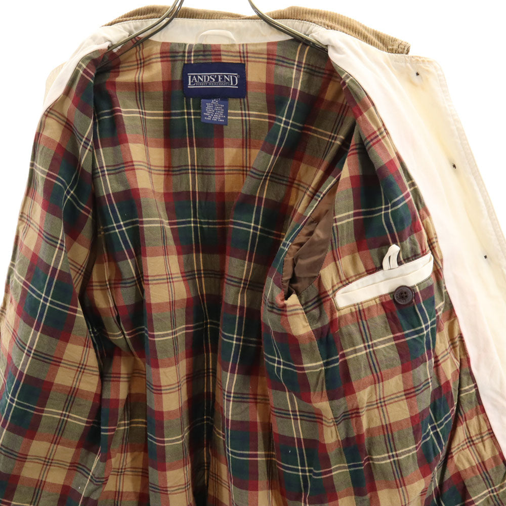 LANDS' END ランズエンド 90s オールド 長袖 ジャケット S ホワイト系 裏チェック レディース