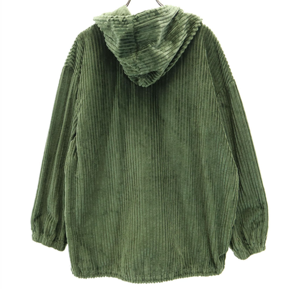 スンネイ イタリア製 長袖 太畝コーデュロイ パーカー M グリーン系 プルオーバー レディース