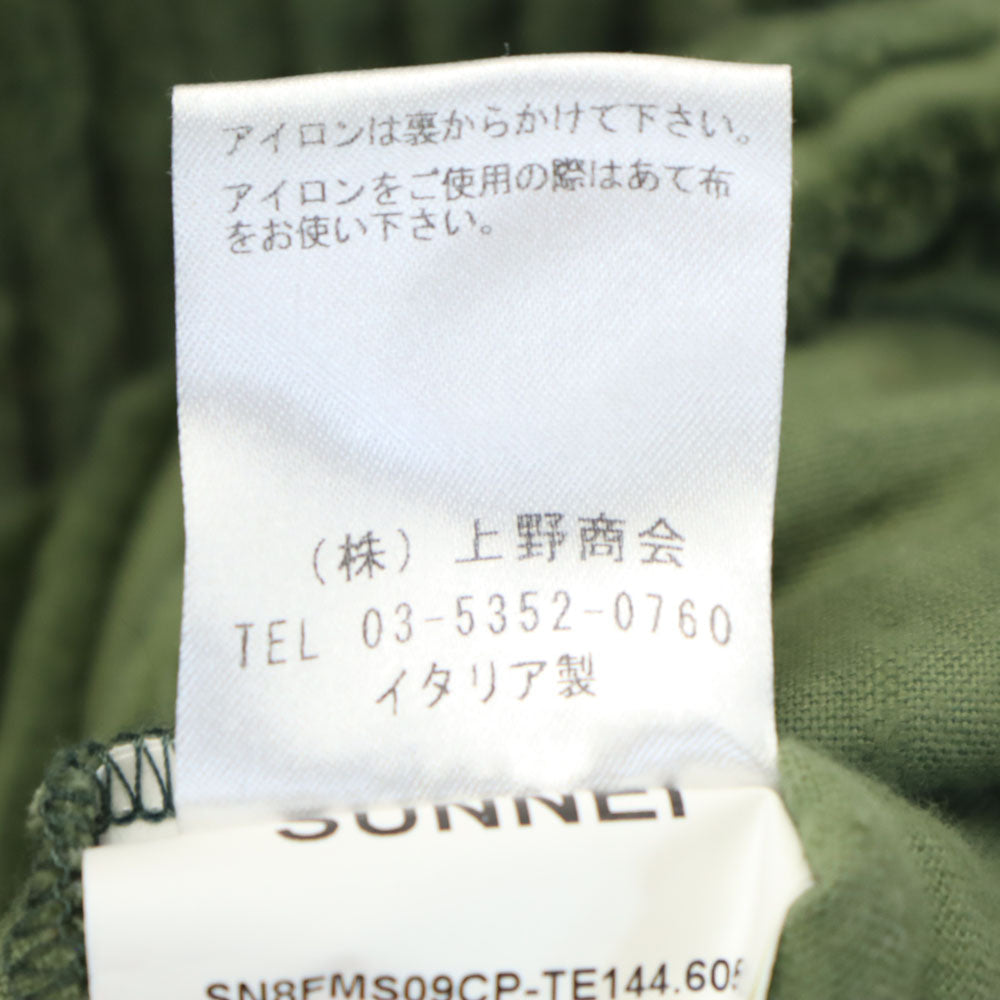 スンネイ イタリア製 長袖 太畝コーデュロイ パーカー M グリーン系