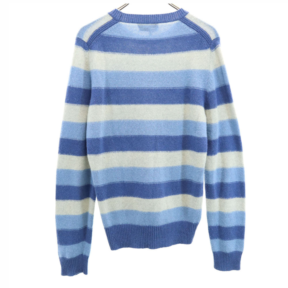 YVES SAINT LAURENT イヴサンローラン イタリア製 ウール ボーダー柄 長袖 セーター S ブルー系 他 ニット メンズ