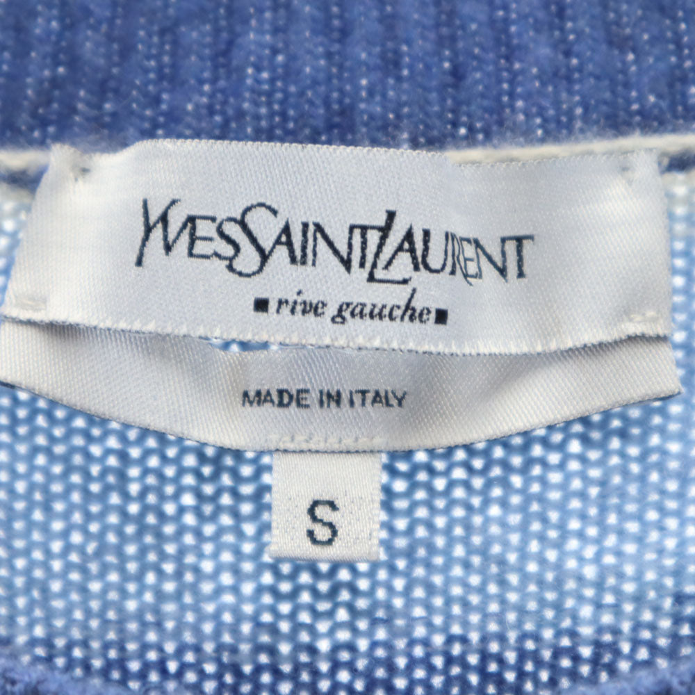 YVES SAINT LAURENT イヴサンローラン イタリア製 ウール ボーダー柄 長袖 セーター S ブルー系 他 ニット メンズ