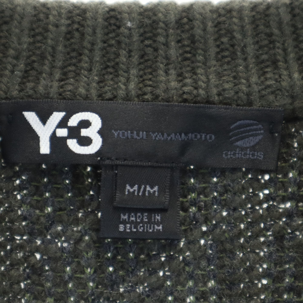 ワイスリー ベルギー製 ウールブレンド 長袖 セーター M カーキ Y-3 Yohji Yamamoto ヨウジヤマモト ニット メンズ