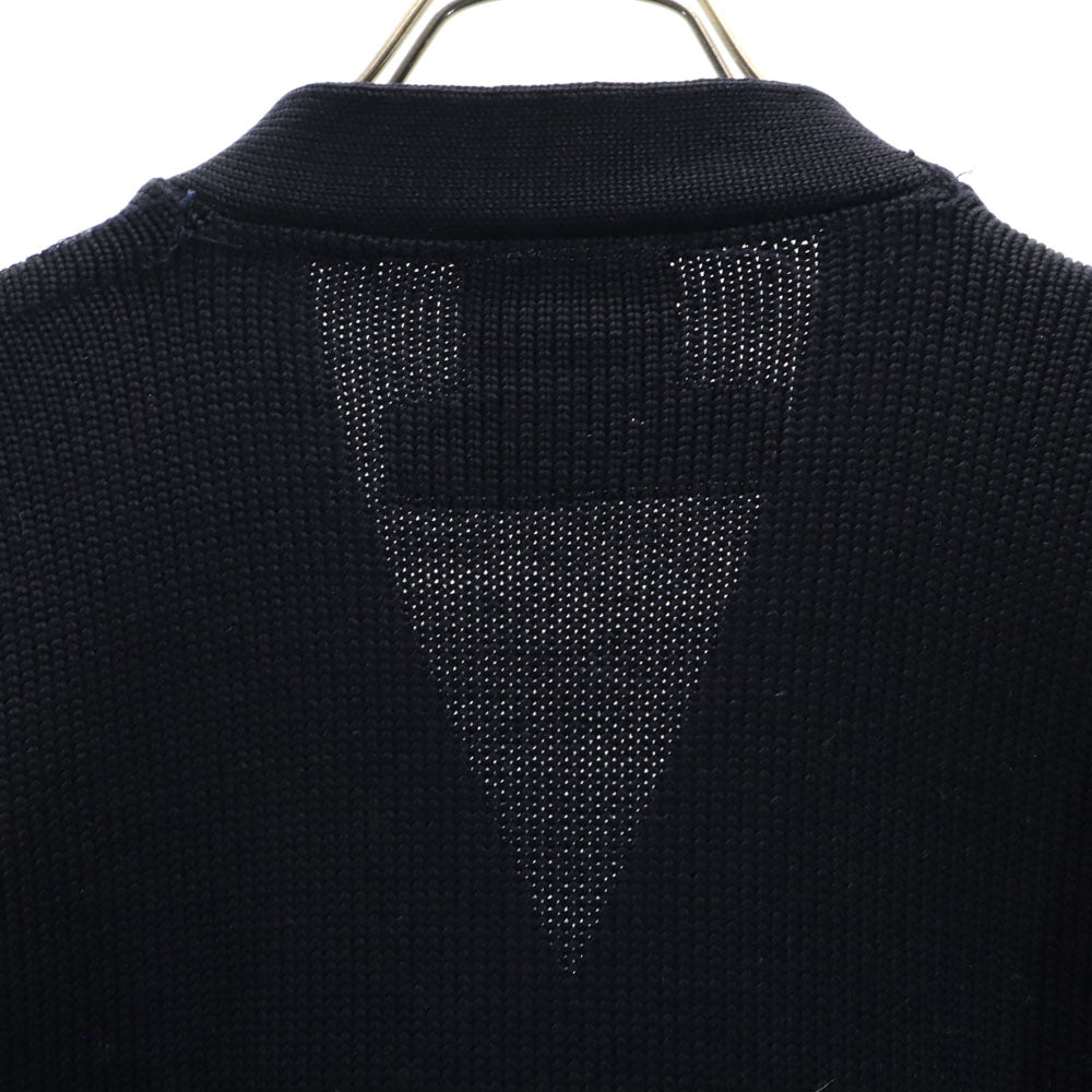 カンデル 70s レタード ヴィンテージ 長袖 Vネック レタード ニットカーディガン 濃紺 メンズ