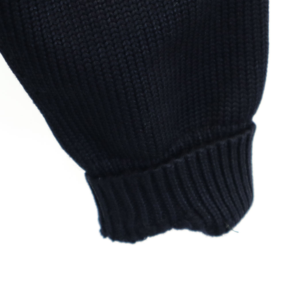 カンデル 70s レタード ヴィンテージ 長袖 Vネック レタード ニットカーディガン 濃紺 メンズ