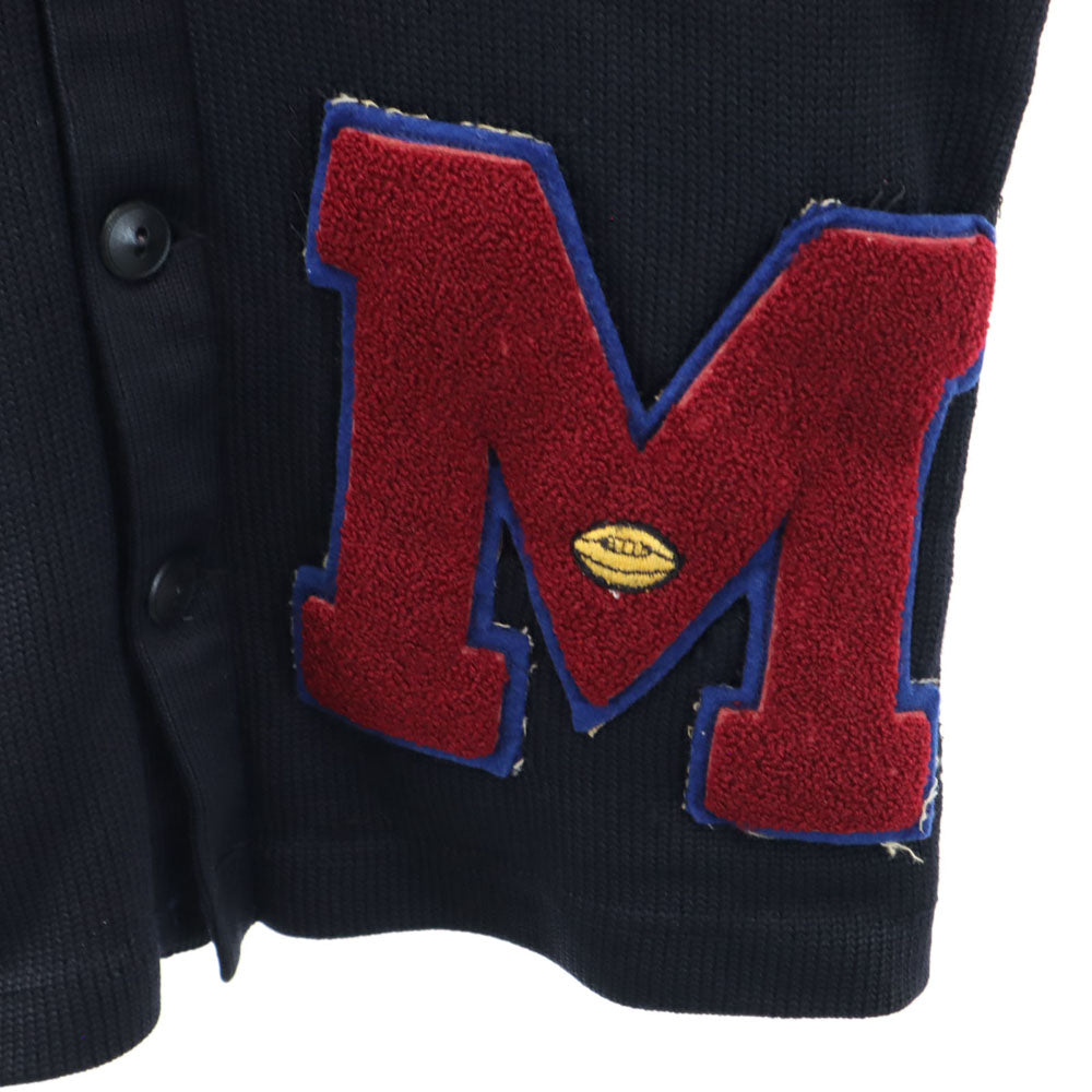 カンデル 70s レタード ヴィンテージ 長袖 Vネック レタード ニットカーディガン 濃紺 メンズ