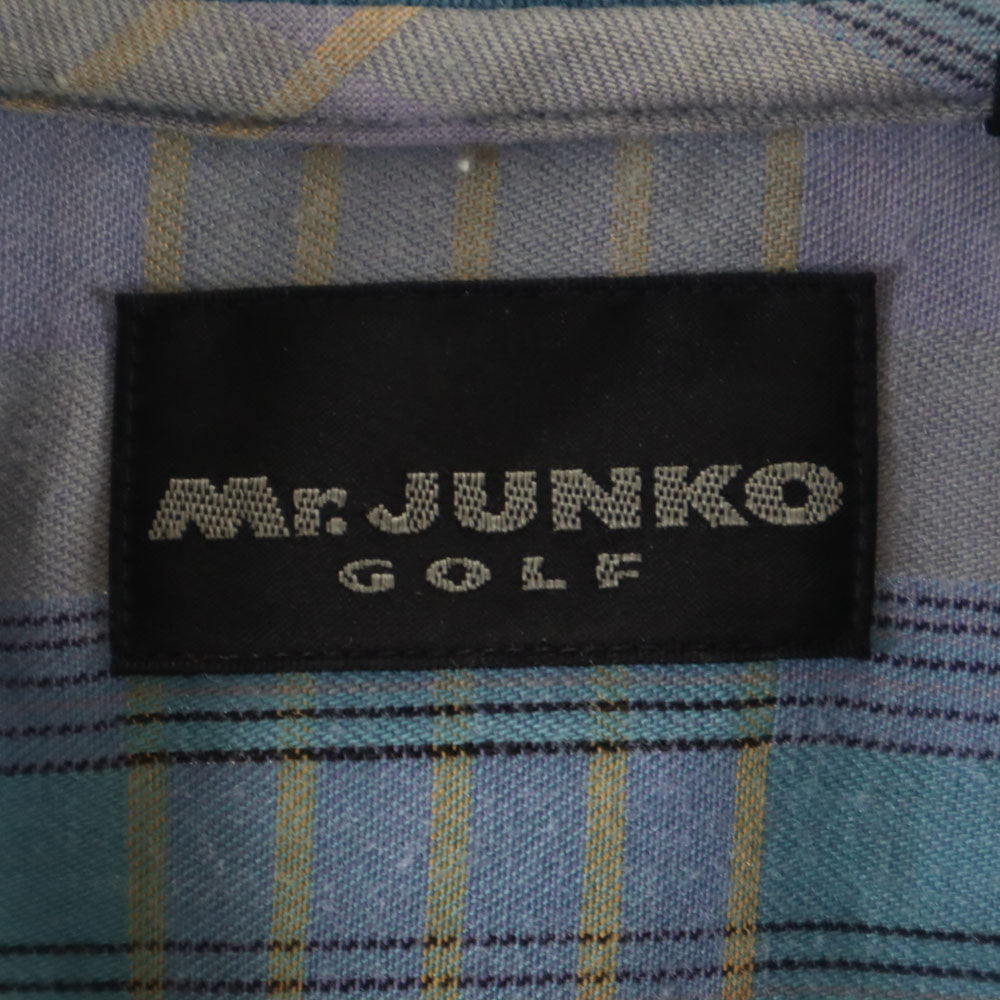 ミスタージュンコ ゴルフ 半袖 チェックシャツ L グレー系 Mr.JUNK GOLF メンズ