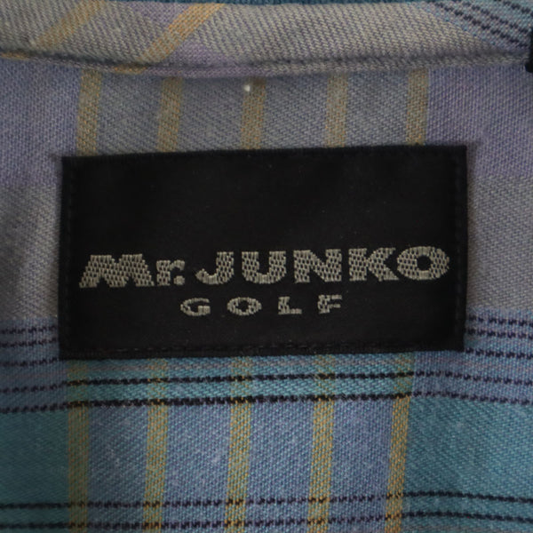 ミスタージュンコ ゴルフ 半袖 チェックシャツ L グレー系 Mr.JUNK GOLF メンズ