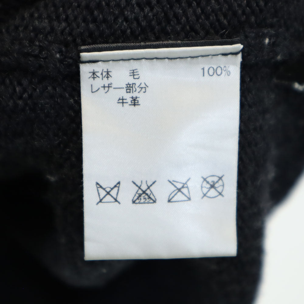 COACH コーチ ウール 長袖 エルボーパッチ セーター XS ブラック ニット メンズ