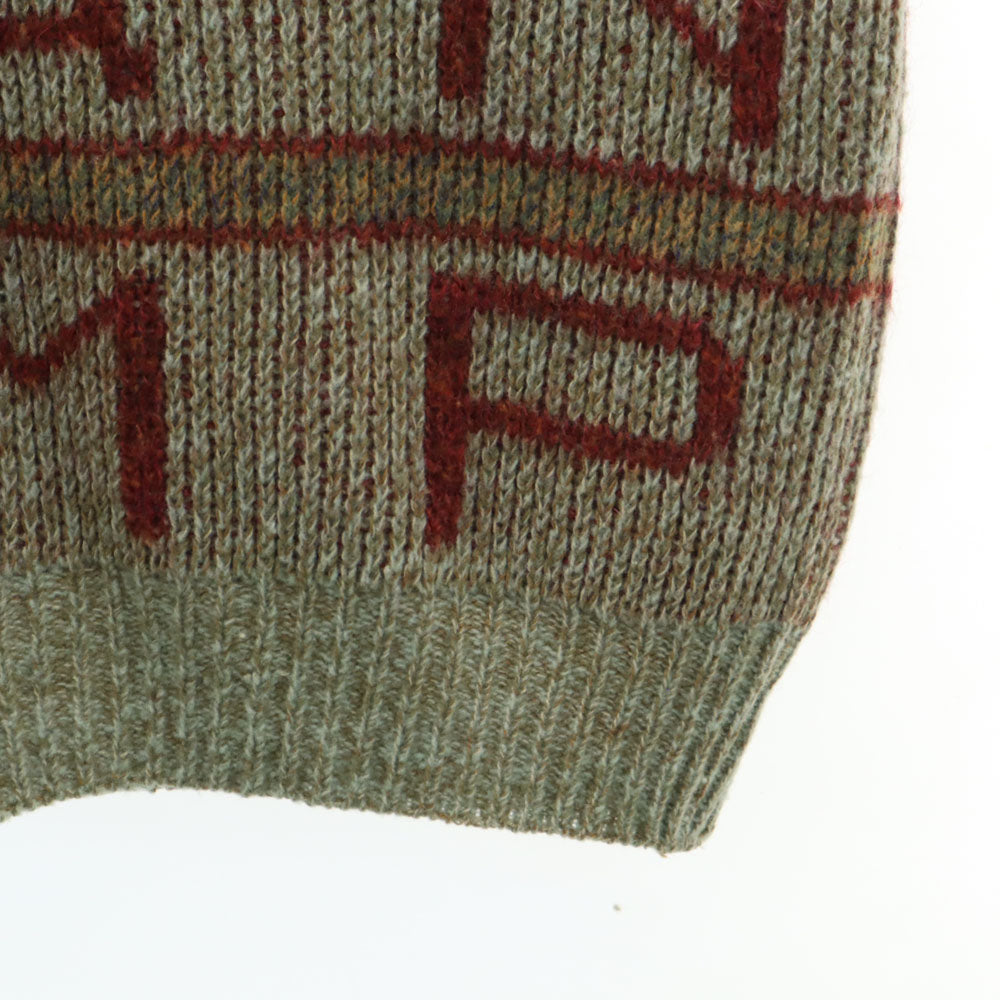 エンポリオアルマーニ 90s イタリア製 ウールブレンド オールド 総柄 長袖 セーター 48 カーキ Emporio Armani ニット メンズ