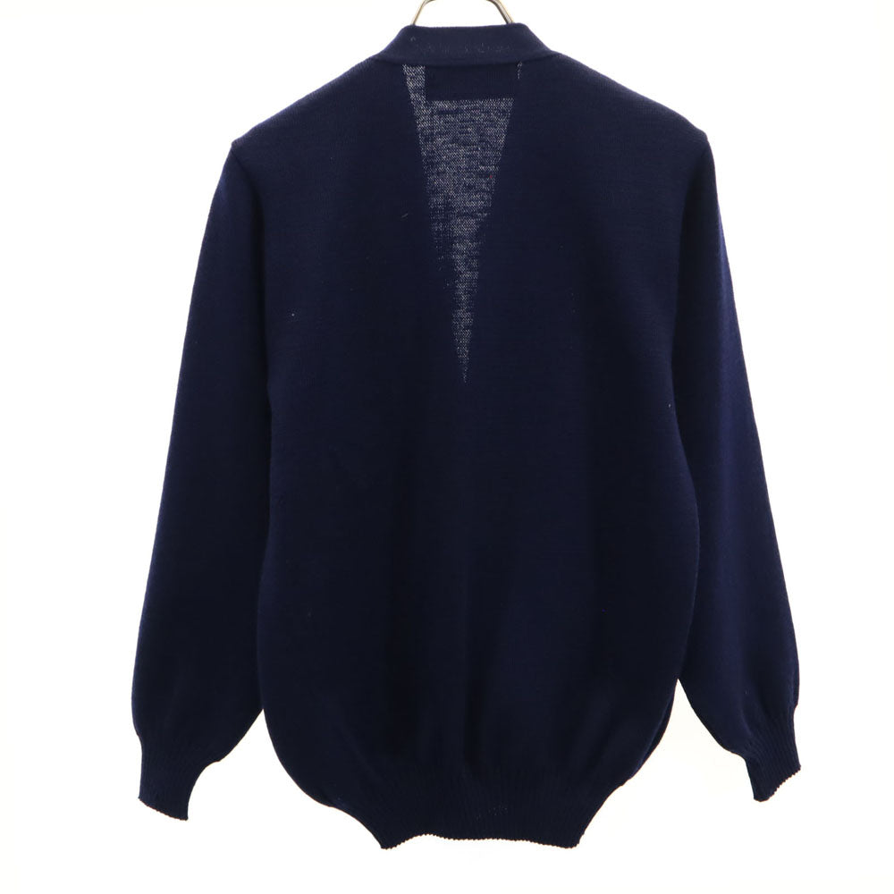 HUNTING WORLD ハンティングワールド 90s ウール オールド 長袖 Vネック ニット カーディガン M ネイビー メンズ