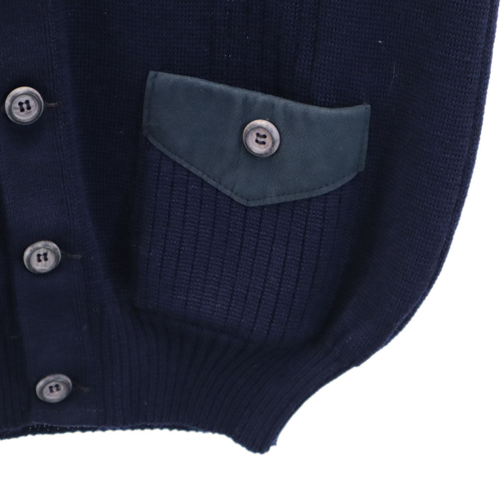 HUNTING WORLD ハンティングワールド 90s ウール オールド 長袖 Vネック ニット カーディガン M ネイビー メンズ