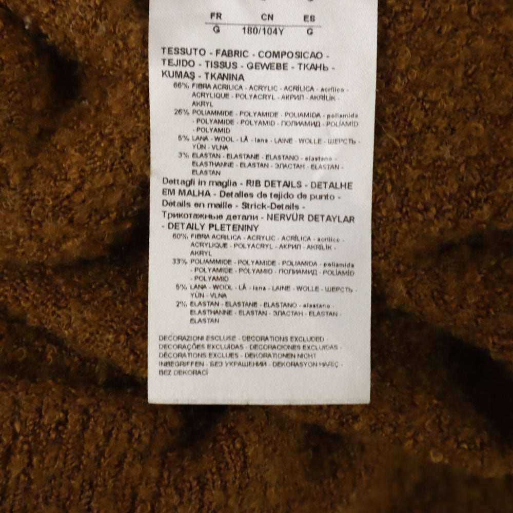 ARMANI EXCHANGE アルマーニエクスチェンジ バイカラー 長袖 ボア ジップパーカー L ブラック×ブラウン フワモコ メンズ