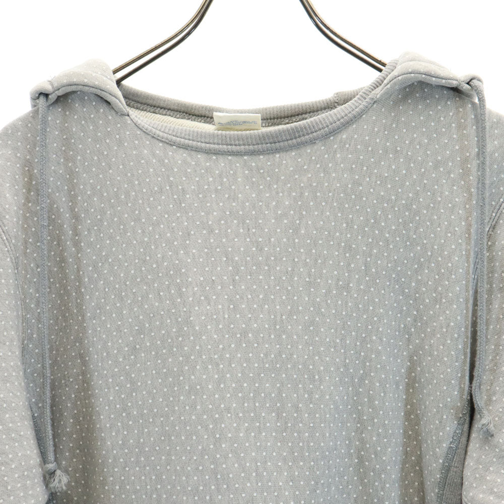 Champion チャンピオン ビームス別注 青単 復刻 ドット柄 長袖 リバースウィーブ スウェットパーカー S グレー ｘ BEAMS レディース