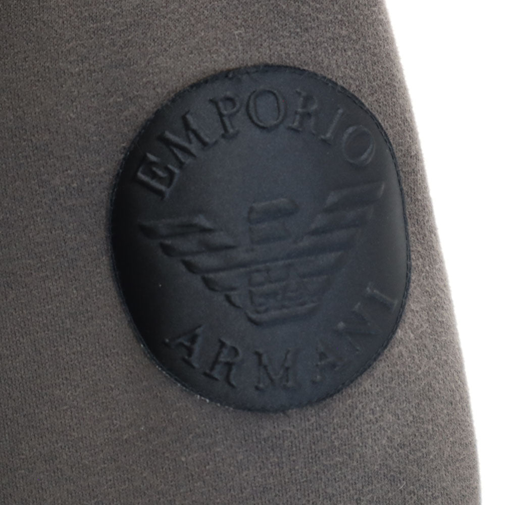 Emporio Armani エンポリオアルマーニ レイヤード  フーデッド ピーコート S チャコールグレー 裏起毛 EASY FIT メンズ