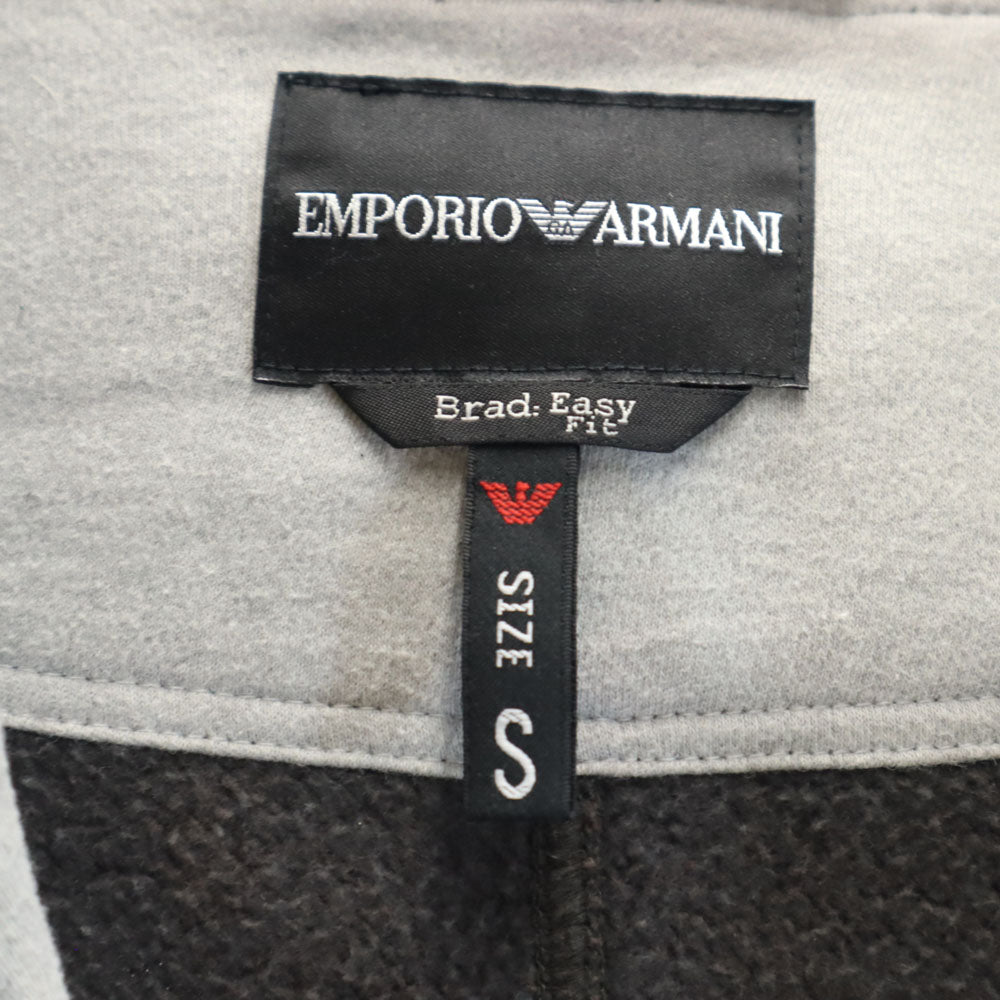 Emporio Armani エンポリオアルマーニ レイヤード  フーデッド ピーコート S チャコールグレー 裏起毛 EASY FIT メンズ