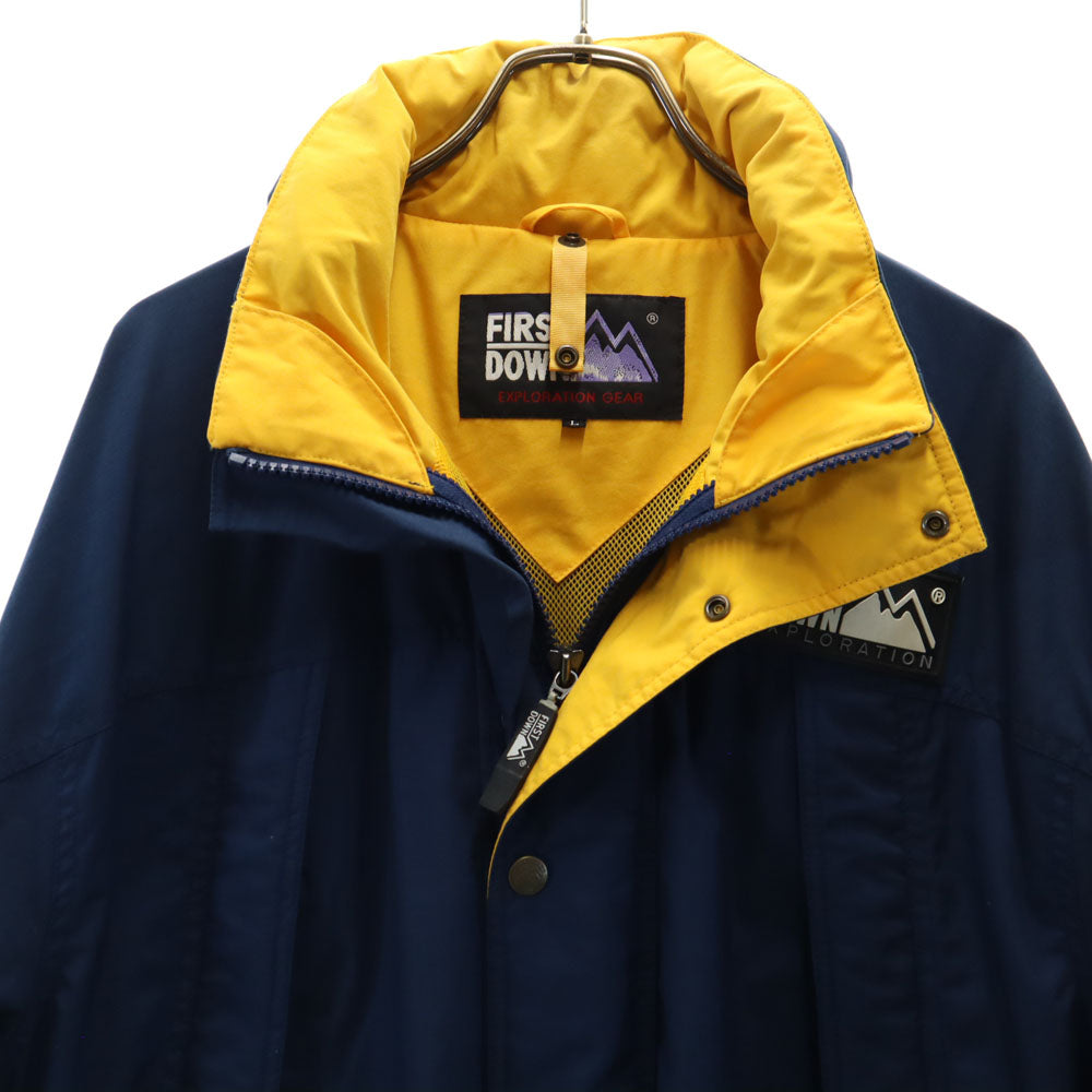 FIRSTDOWN ファーストダウン 90s オールド 長袖 ナイロンジャケット L ネイビー系 裏メッシュ メンズ