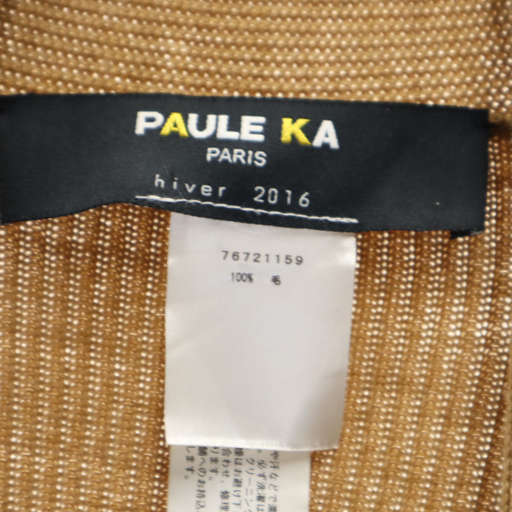 PAULE KA ポールカ ウール 長袖 ニットカーディガン ブラウン系 ウエストリボン レディース