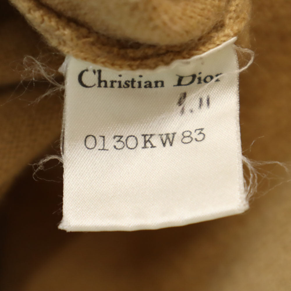 Christian Dior クリスチャンディオール 90s ウール　オールド 長袖 Vネック セーター M ベージュ ニット レディース