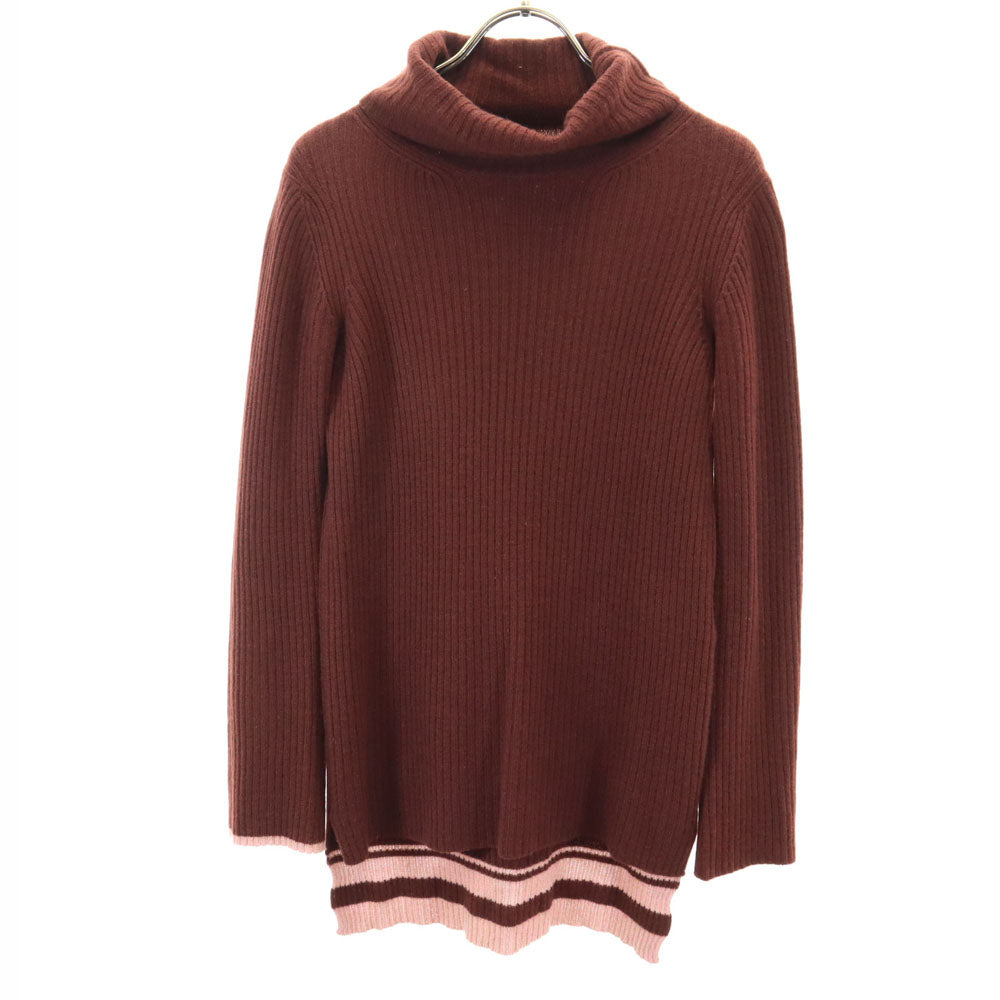 コンポジション シー アタッチド レーベル ウール 長袖 タートルネック セーター 2 ブラウン系 ヨウジヤマモト リブニット レディース