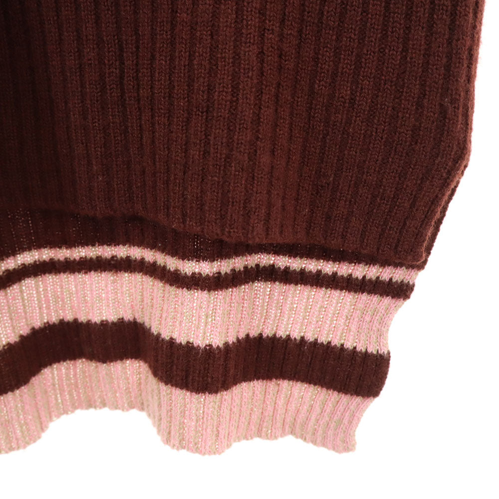 コンポジション シー アタッチド レーベル ウール 長袖 タートルネック セーター 2 ブラウン系 ヨウジヤマモト リブニット レディース