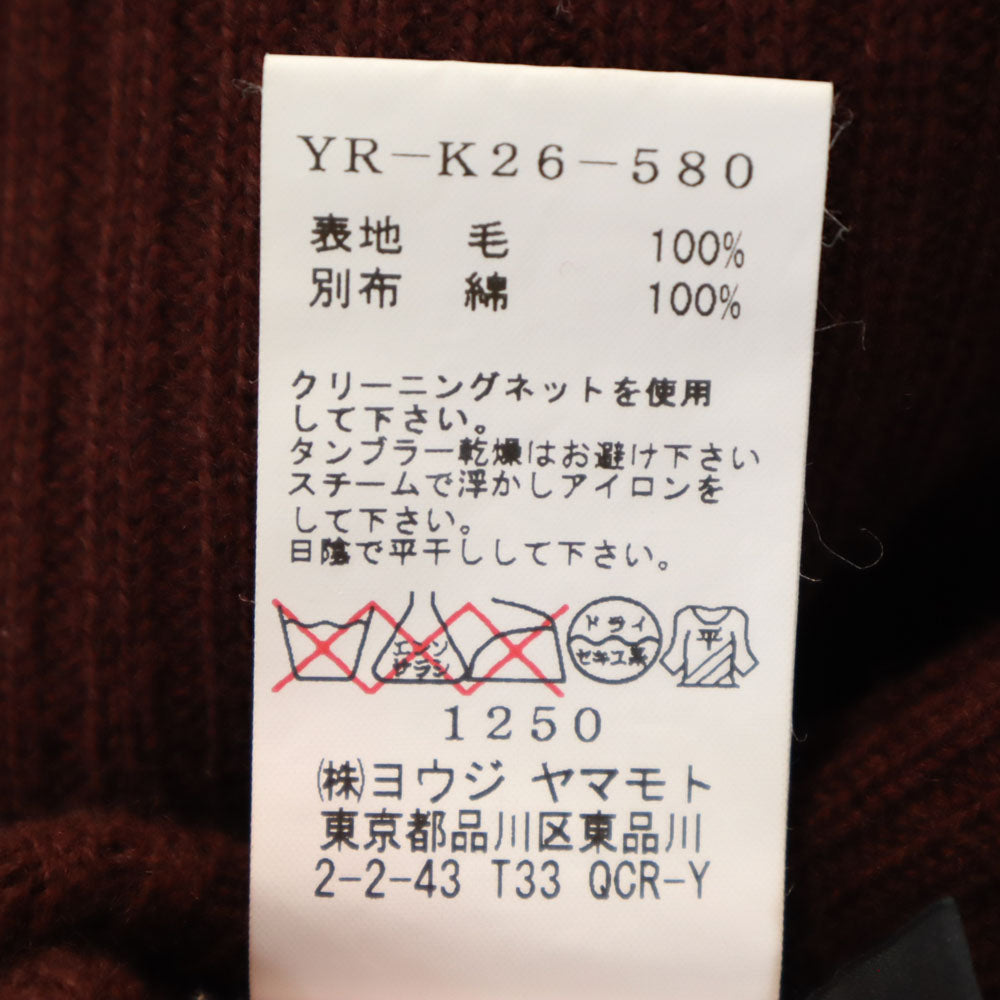 コンポジション シー アタッチド レーベル ウール 長袖 タートルネック セーター 2 ブラウン系 ヨウジヤマモト リブニット レディース