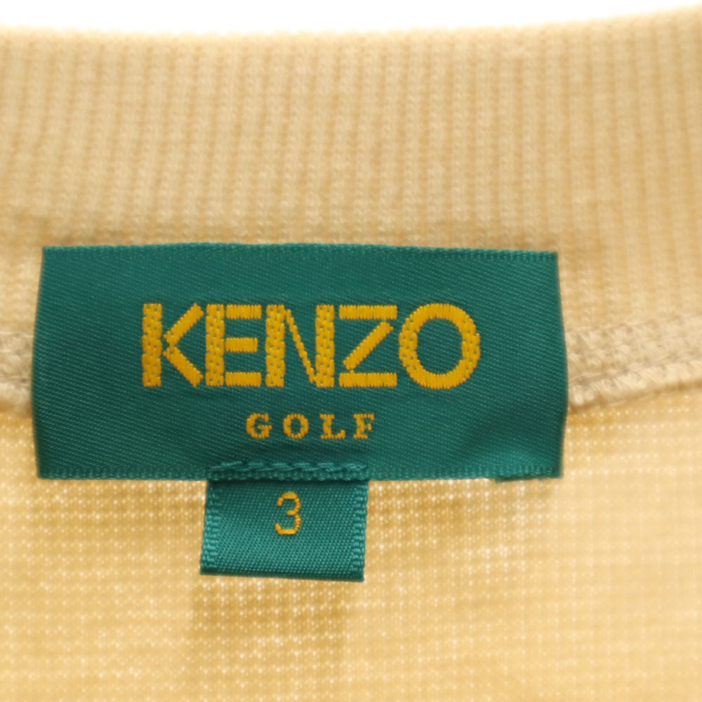 ケンゾーゴルフ 90s 日本製 オールド コットン 長袖 ニット切替 トレーナー 3 ベージュ KENZO GOLF メンズ