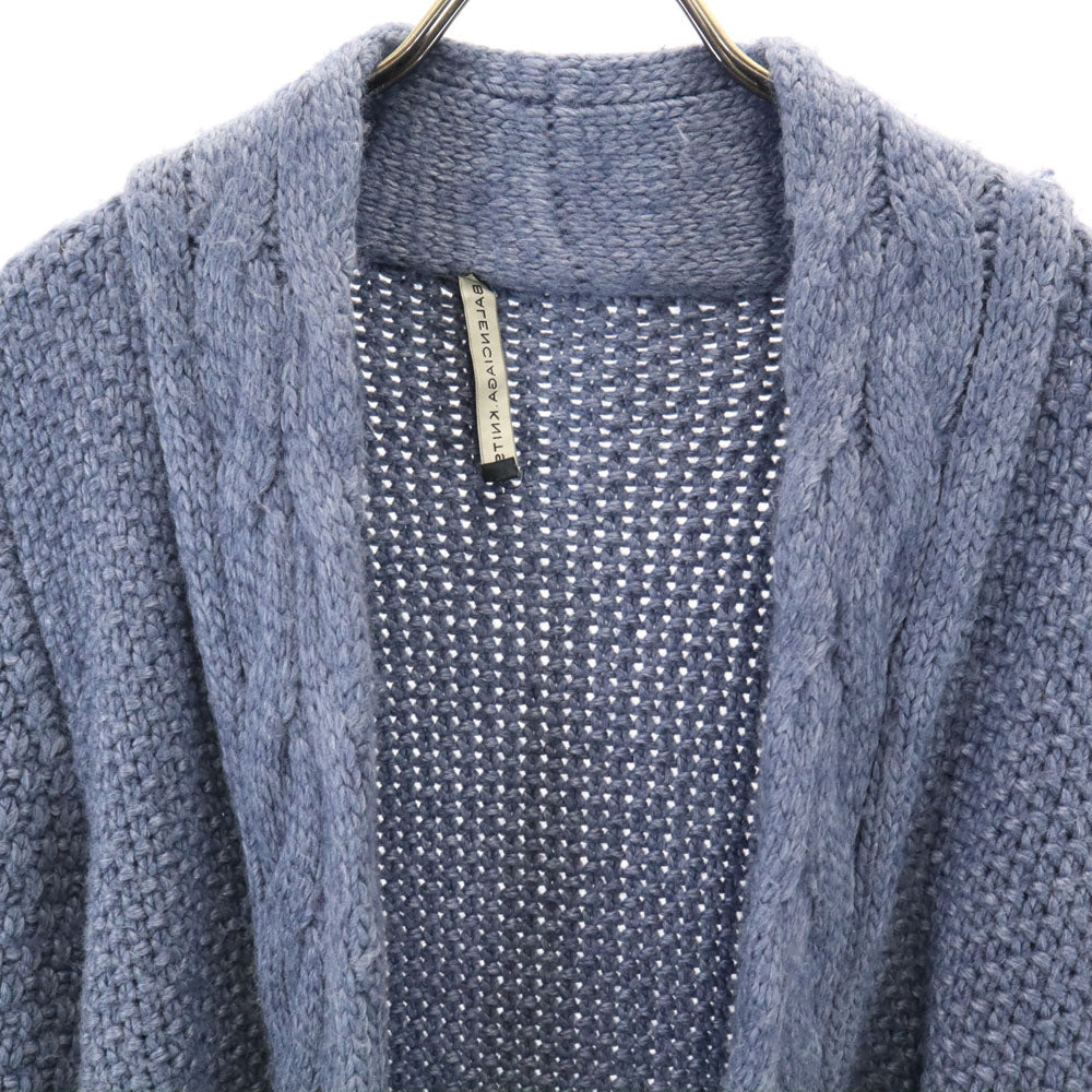 バレンシアニット イタリア製 ウールブレンド 長袖 ニットカーディガン 36 ブルーグレー レディース