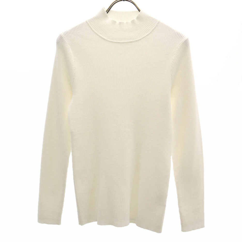 AMERI UNDRESSED アメリ 長袖 モックネック セーター F ホワイト リブニット レディース