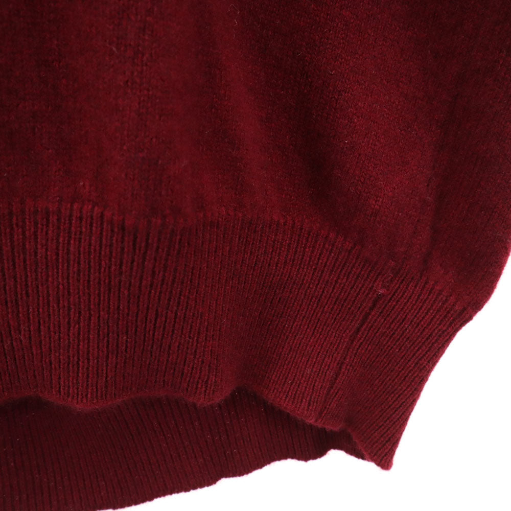 グレンアレイ 80s アイルランド製 カシミヤ100％ ヴィンテージ 長袖 Vネック セーター 40 ボルドー Glen Alley ニット メンズ