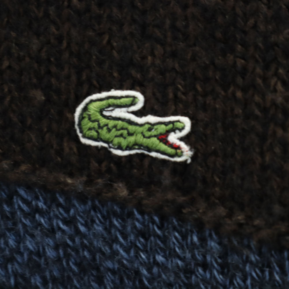 LACOSTE ラコステ 日本製 ウールブレンド ボーダー 長袖 セーター 3 ブラウン系 ニット メンズ
