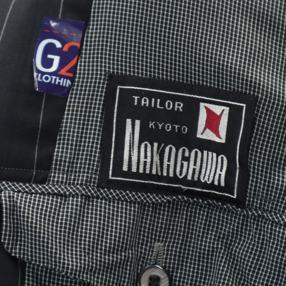 YVES SAINT LAURENT イヴサンローラン 90s オールド ストライプ 長袖 テーラードジャケット ブラック系 メンズ