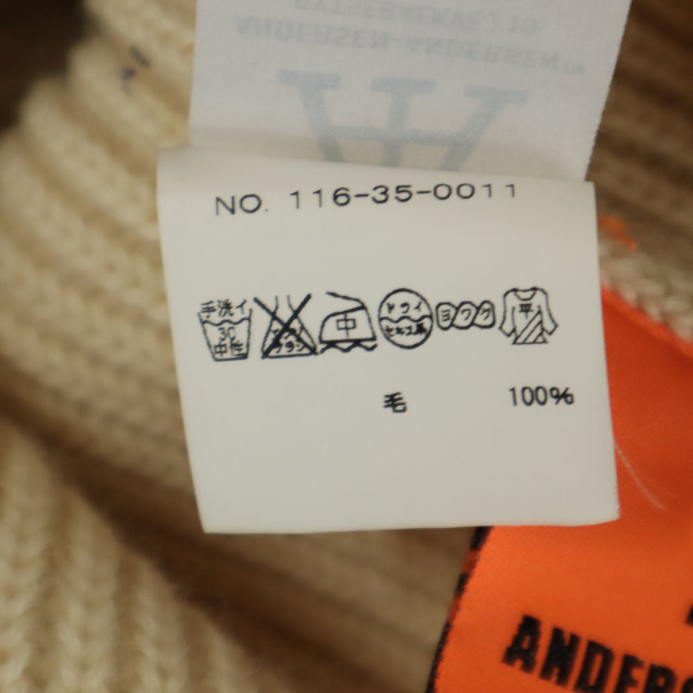 ANDERSEN-ANDERSEN アンデルセンアンデルセン イタリア製 長袖 タートルネック セーター S アイボリー リブニット メンズ