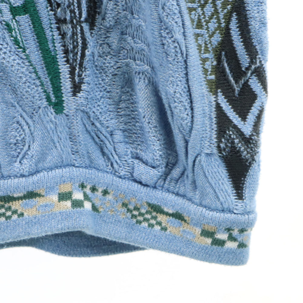 クージー 90s オーストラリア製 オールド 長袖 3D ニット L ブルー系 COOGI BLUES セーター メンズ