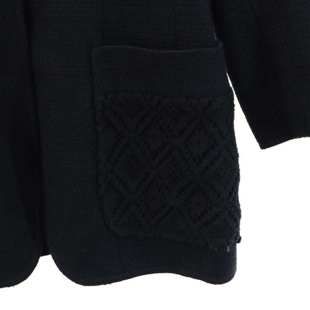 FENDI フェンディ イタリア製 シルク ブレザー 40 ブラック テーラードジャケット アンコン レディース