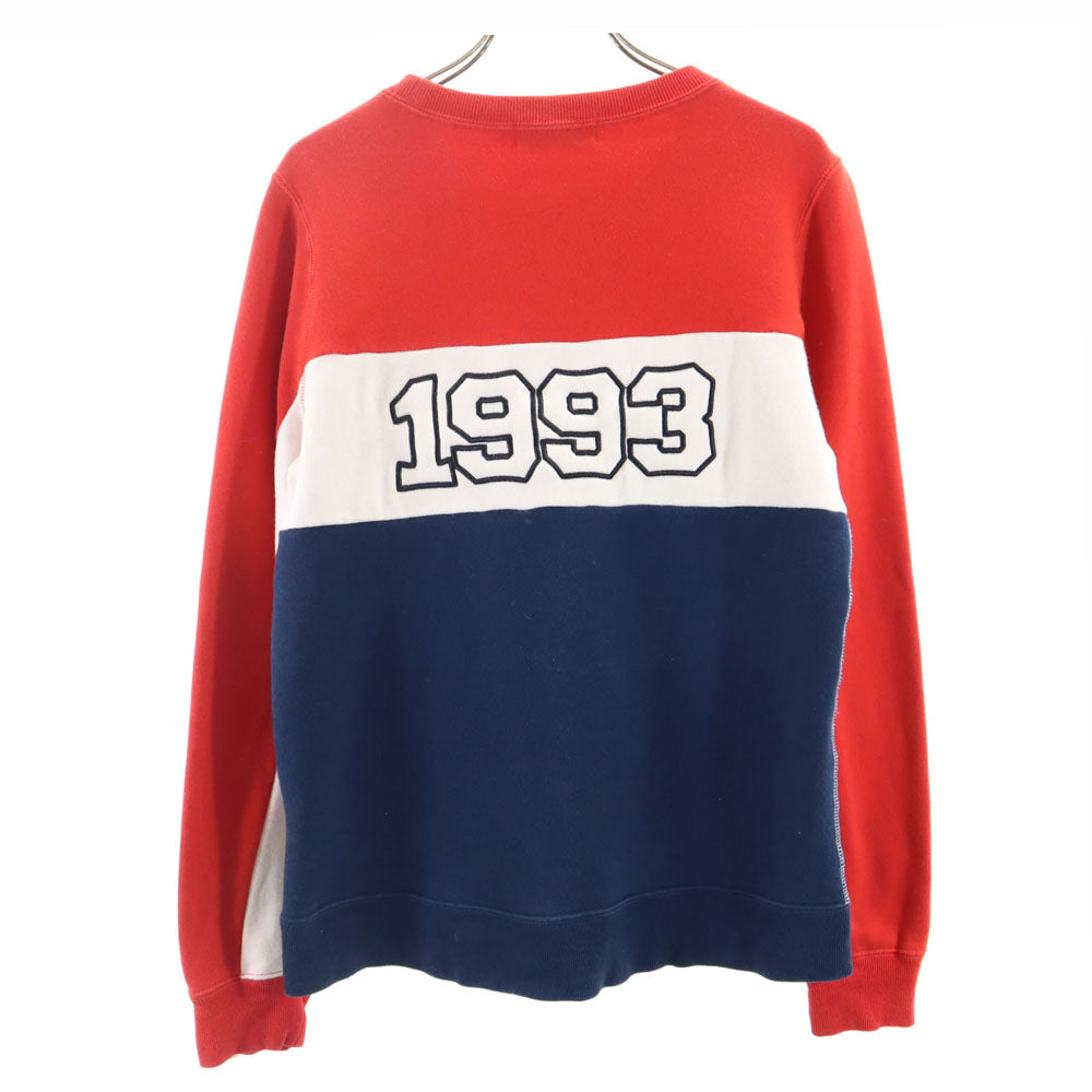 アベイシングエイプ 長袖 スウェット トレーナー XS 赤×白×ネイビー A BATHING APE 裏起毛 メンズ