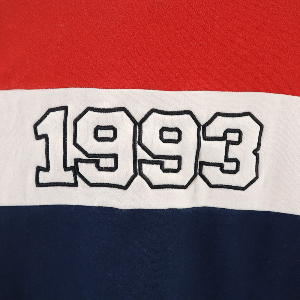 アベイシングエイプ 長袖 スウェット トレーナー XS 赤×白×ネイビー A BATHING APE 裏起毛 メンズ