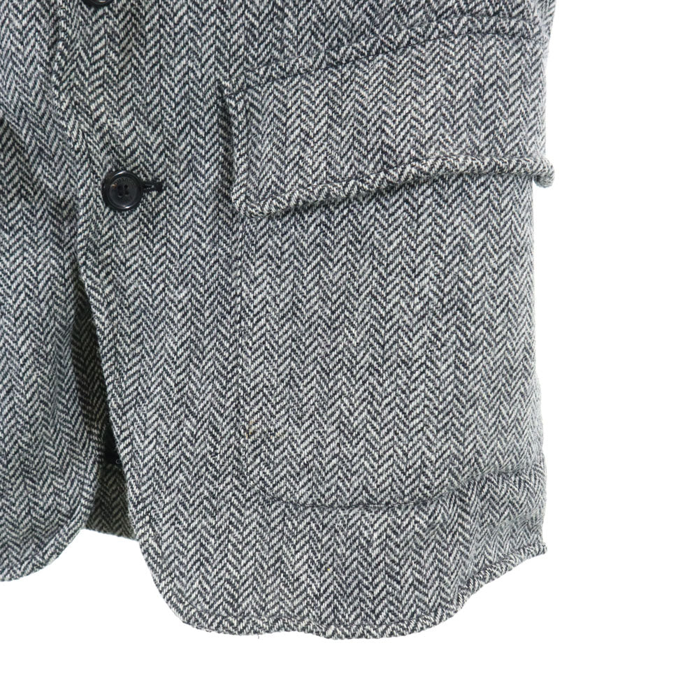 ディースクエアード イタリア製 ヘリンボーン ツイード テーラードジャケット 44 ブラック 他 DSQUARED2 ブレザー エルボーパッチ メンズ