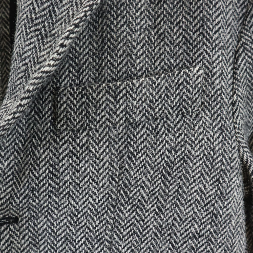 ディースクエアード イタリア製 ヘリンボーン ツイード テーラードジャケット 44 ブラック 他 DSQUARED2 ブレザー エルボーパッチ メンズ