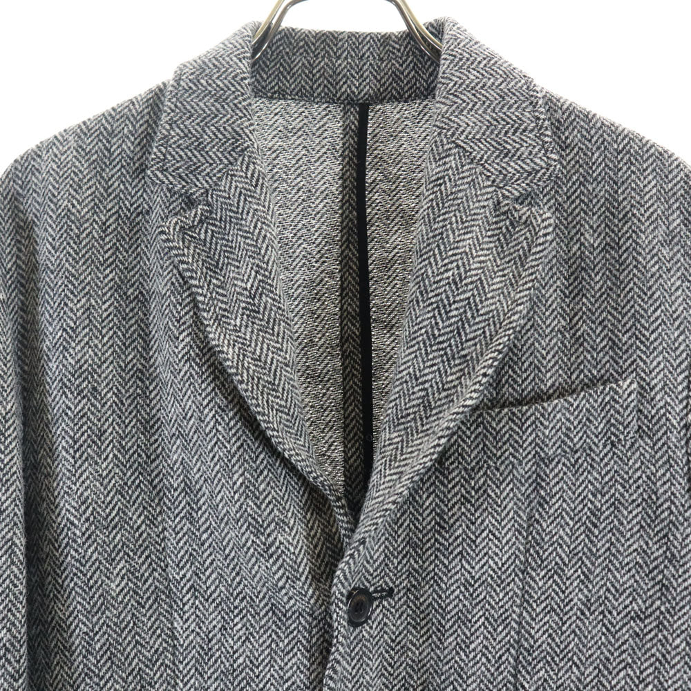 ディースクエアード イタリア製 ヘリンボーン ツイード テーラードジャケット 44 ブラック 他 DSQUARED2 ブレザー エルボーパッチ メンズ