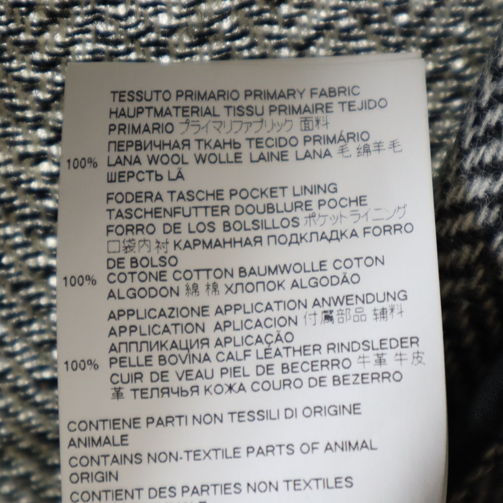 ディースクエアード イタリア製 ヘリンボーン ツイード テーラードジャケット 44 ブラック 他 DSQUARED2 ブレザー エルボーパッチ メンズ