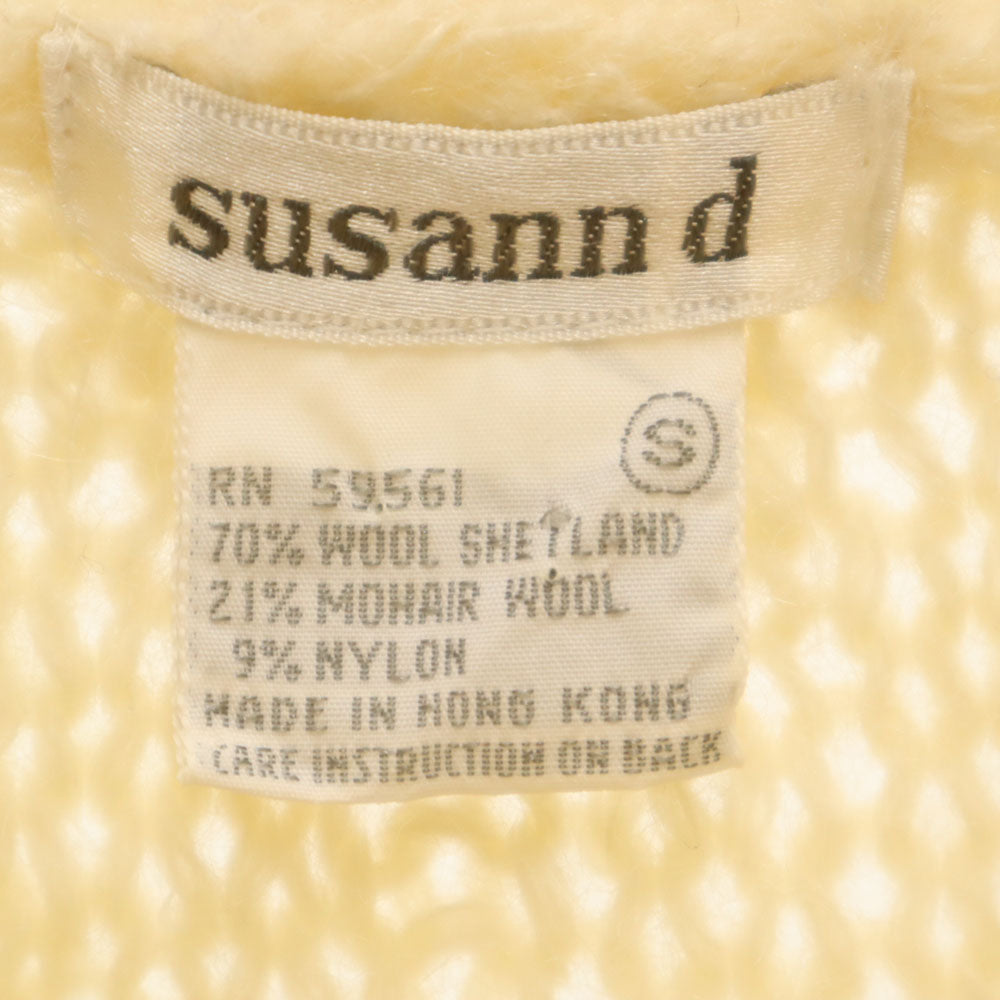 スーザンディー 90s シェットランドウールブレンド オールド 長袖 セーター S アイボリー ニット レディース