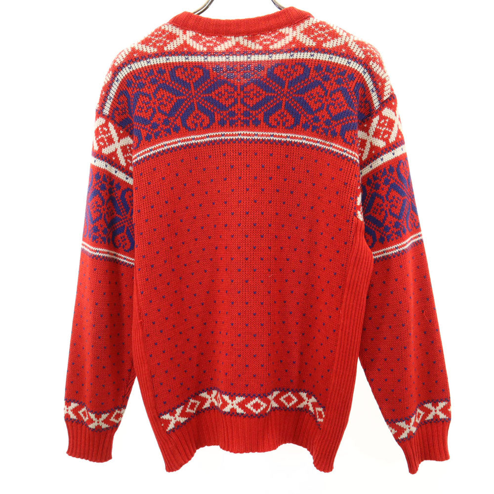 PFISTER 80s オールド 総柄 ニットジャケット レッド レディース